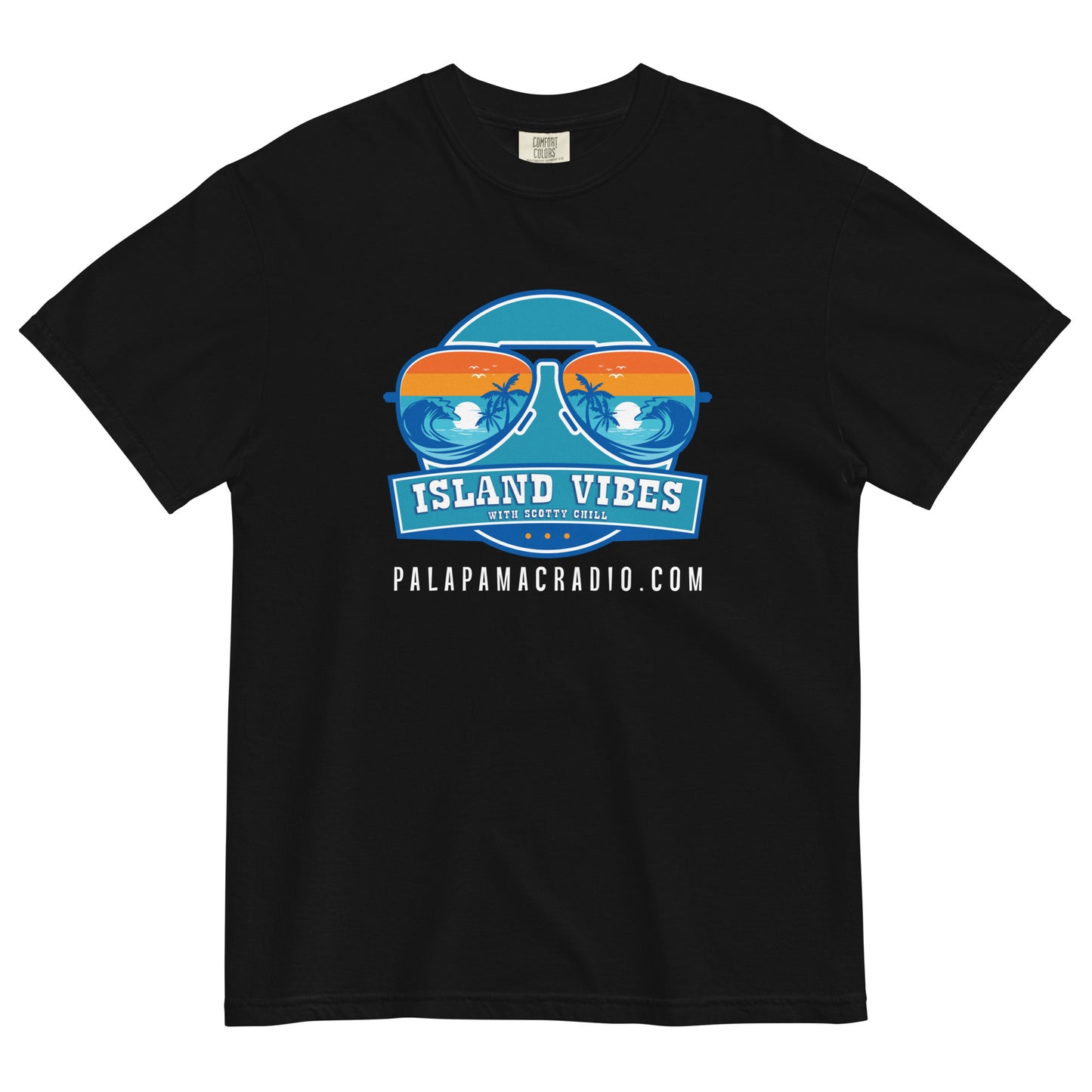 Island VIbes Sunglasses Logo heavy 100% cotton tee - Black or Navy