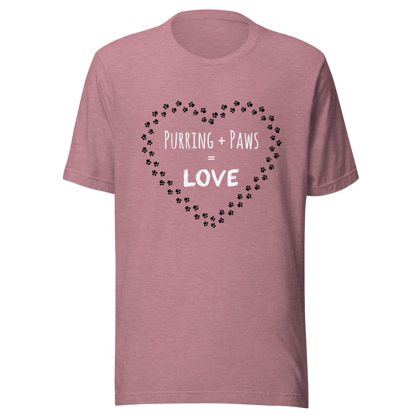 Purring + Paws = Love t-shirt light colors